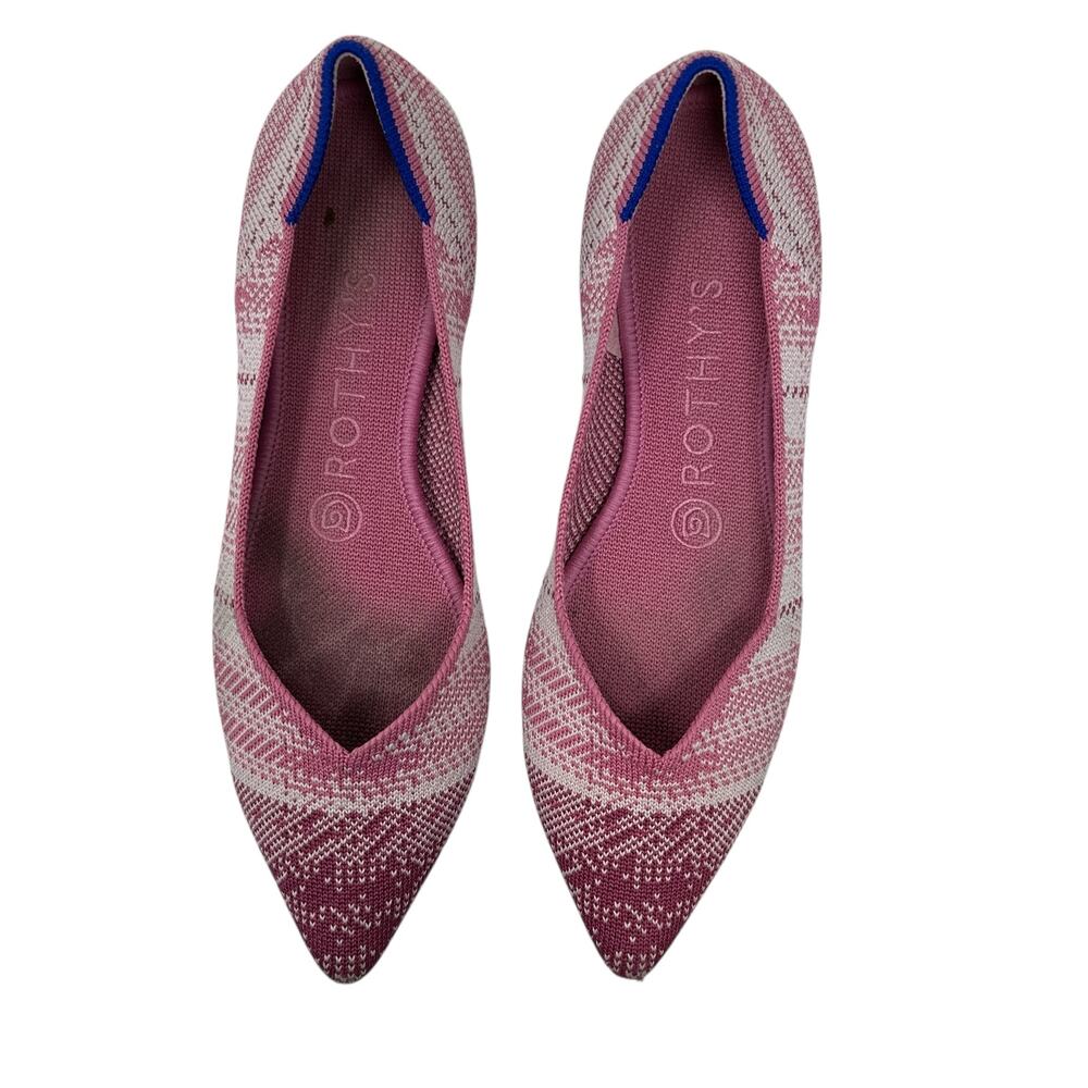 Rothy's The Point Flats Limited Edition Pink Needlepoint Size‎ 7 - Picture 3 of 14